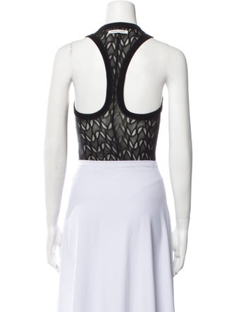Alessandro Vigilante Lace Pattern Square Neckline Crop Top