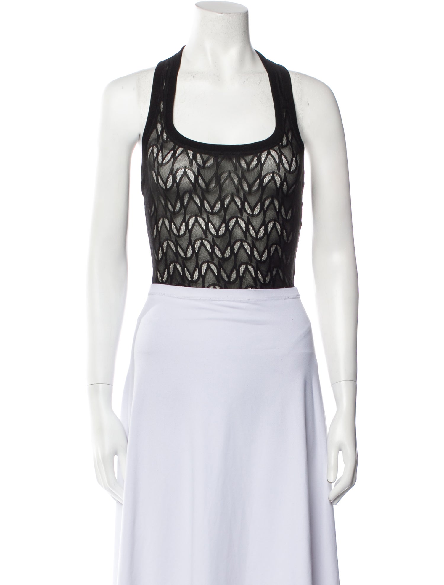 Alessandro Vigilante Square Neckline Sleeveless Crop Top