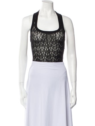 Alessandro Vigilante Square Neckline Sleeveless Crop Top