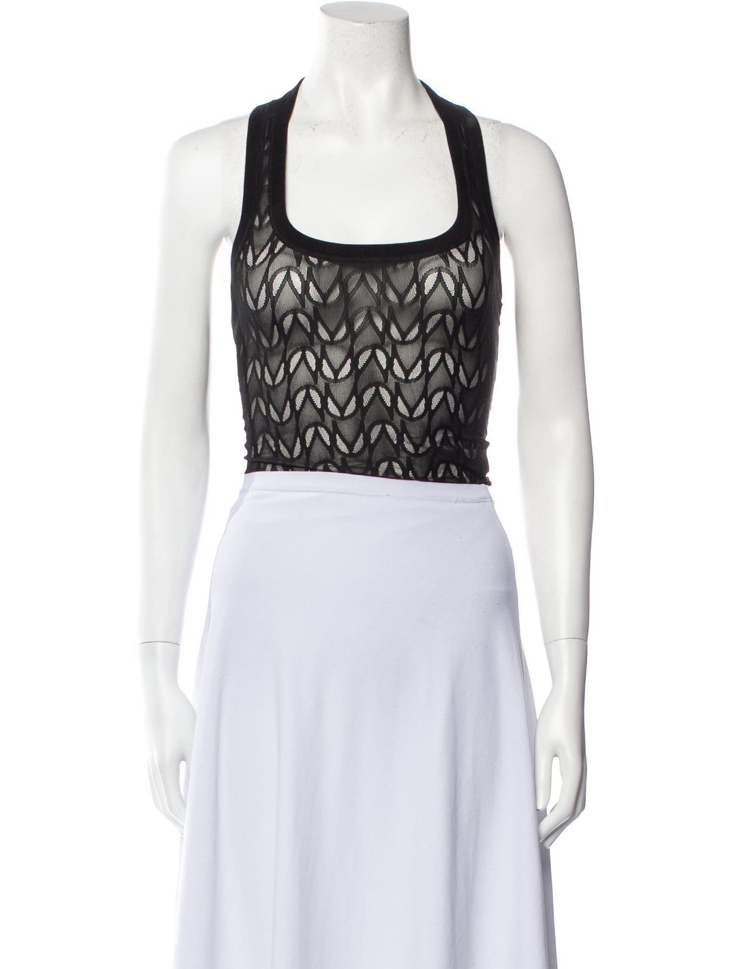 Alessandro Vigilante Square Neckline Sleeveless Crop Top