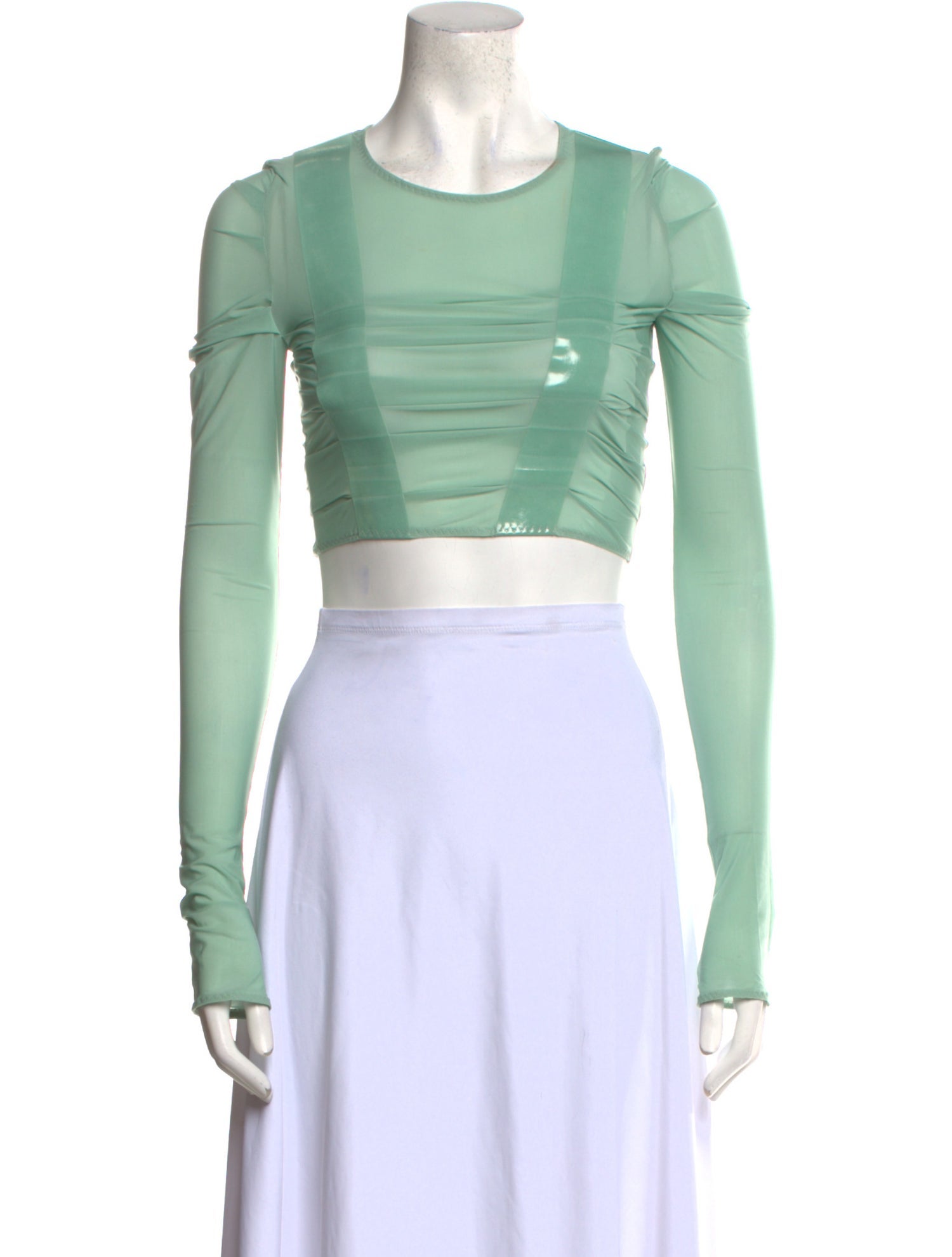 Alessandro Vigilante Crew Neck Long Sleeve Crop Top