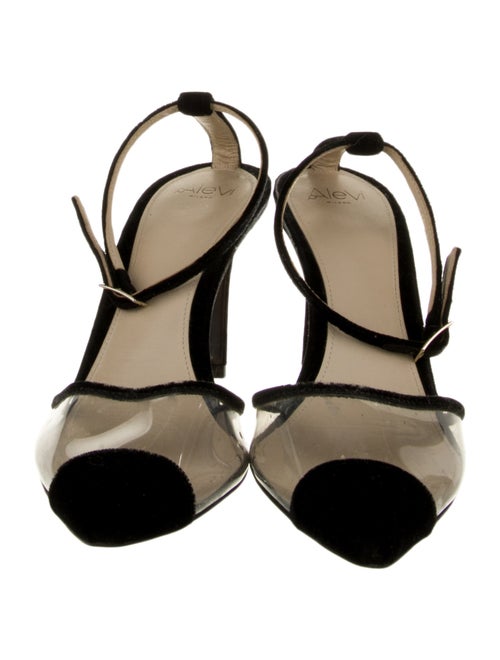 Alevi Velvet Leather Trim Embellishment Pumps