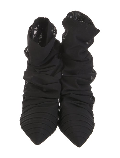 Alevi Mesh Ruffle Embellishment Lace-Up Boots