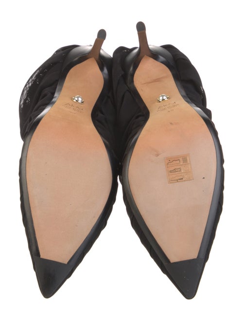 Alevi Mesh Ruffle Embellishment Lace-Up Boots