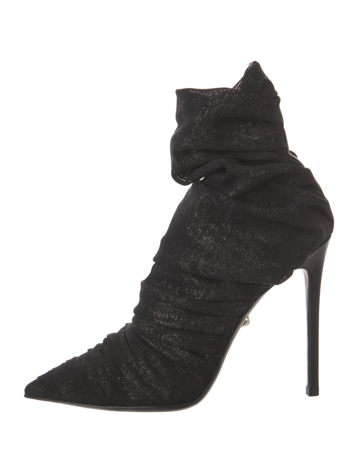 Alevi Mesh Ruffle Embellishment Lace-Up Boots