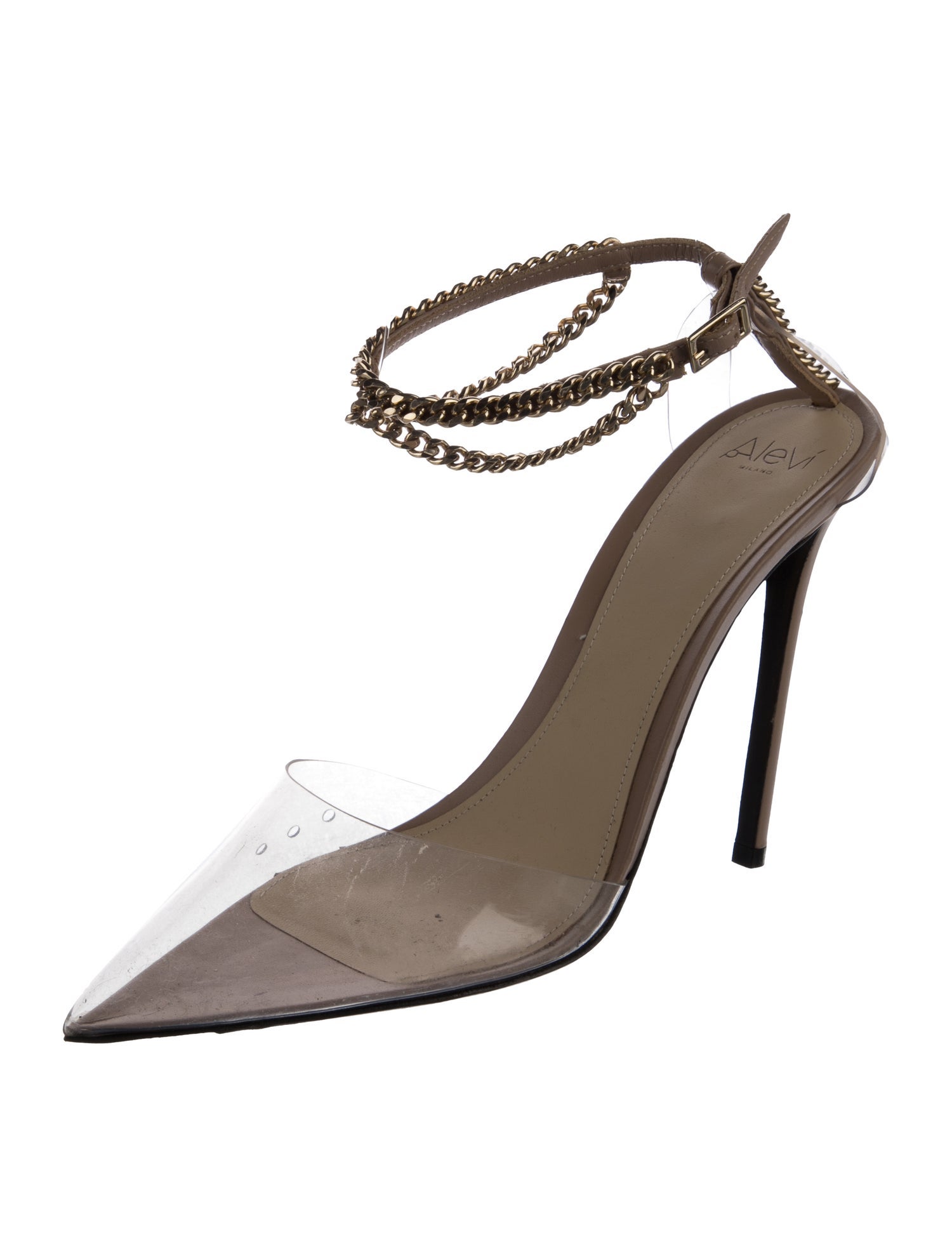 Alevi Leather Chain-Link Accents Pumps