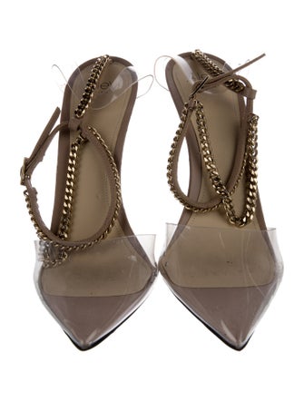 Alevi Leather Chain-Link Accents Pumps