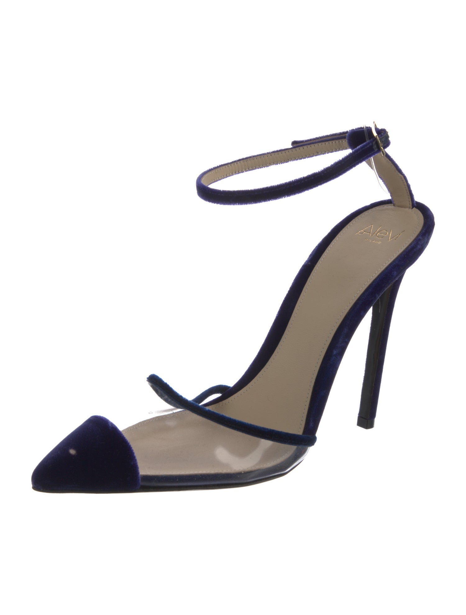 Alevi Velvet Lasercut Accents D'Orsay Pumps