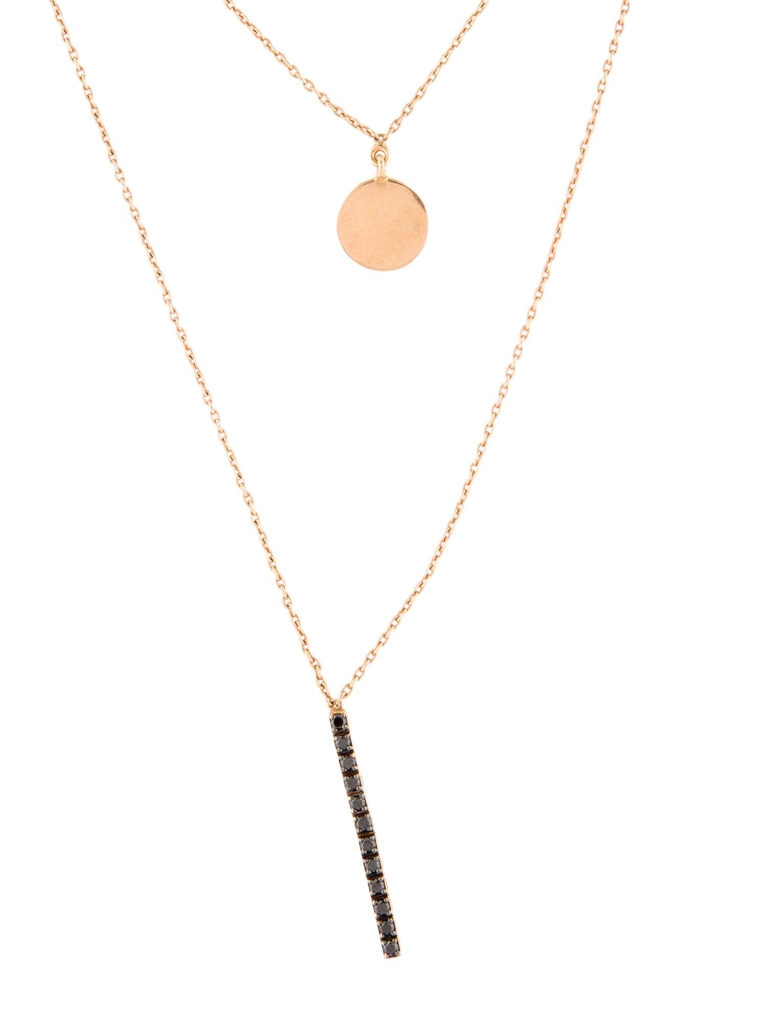 Ali Moosally 14K Diamond Double Strand Pendant Necklace