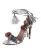 Alameda Turquesa Leather Tassel Accents Sandals