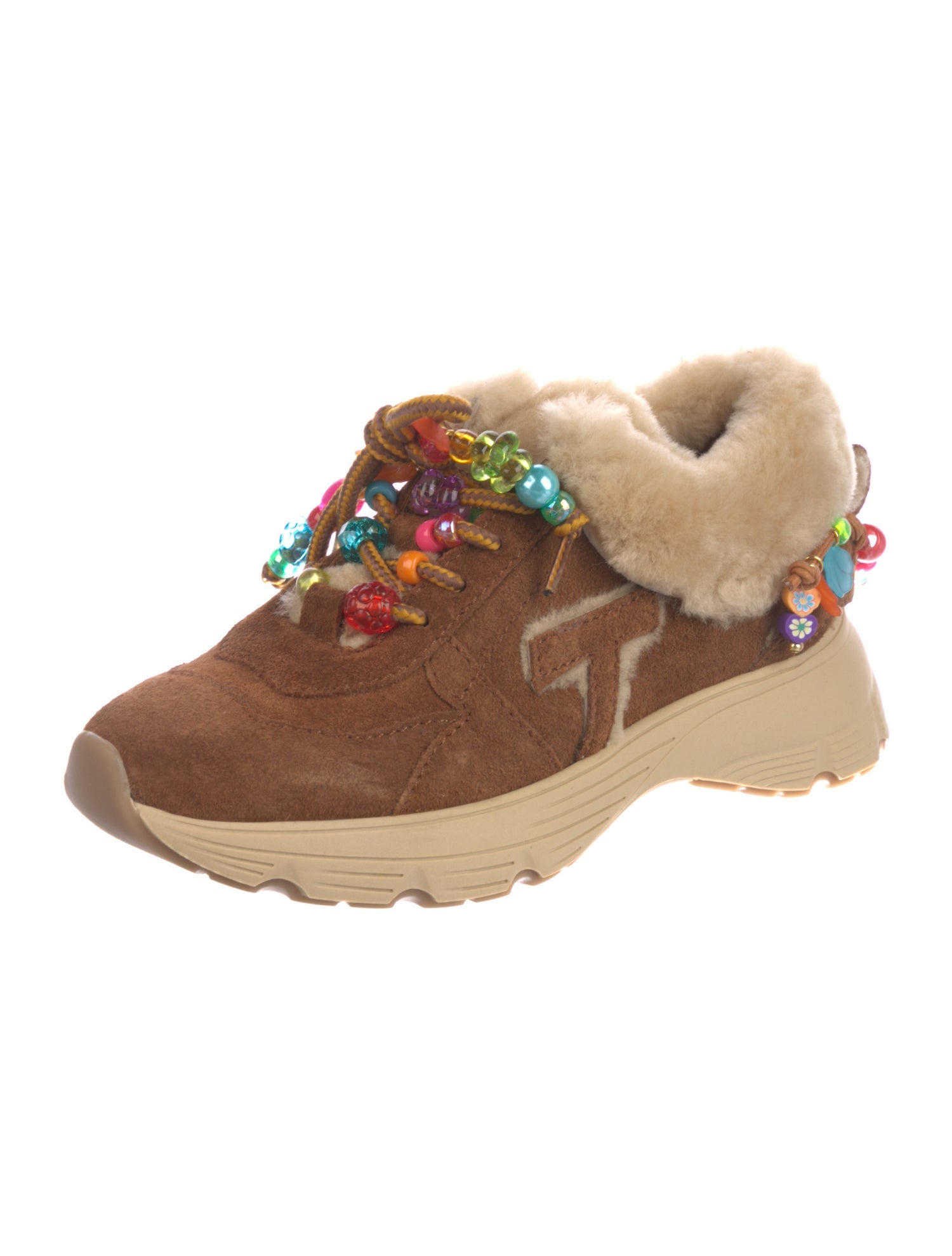 Alameda Turquesa Suede Fur Trim Sneakers