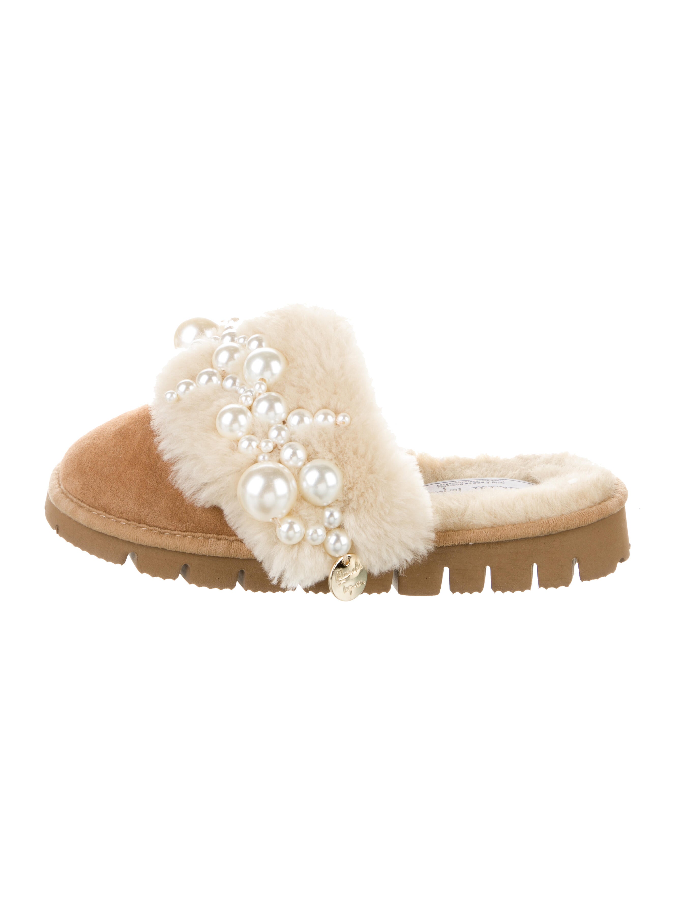 Alameda Turquesa Faux Pearl Accents Suede Mules