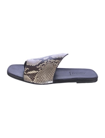 Alumnae Embossed Leather Animal Print Slides