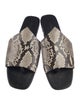 Alumnae Embossed Leather Animal Print Slides