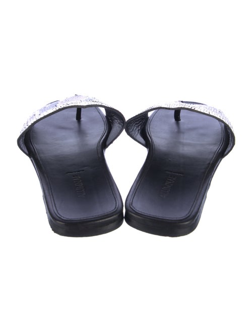 Alumnae Embossed Leather Animal Print Slides