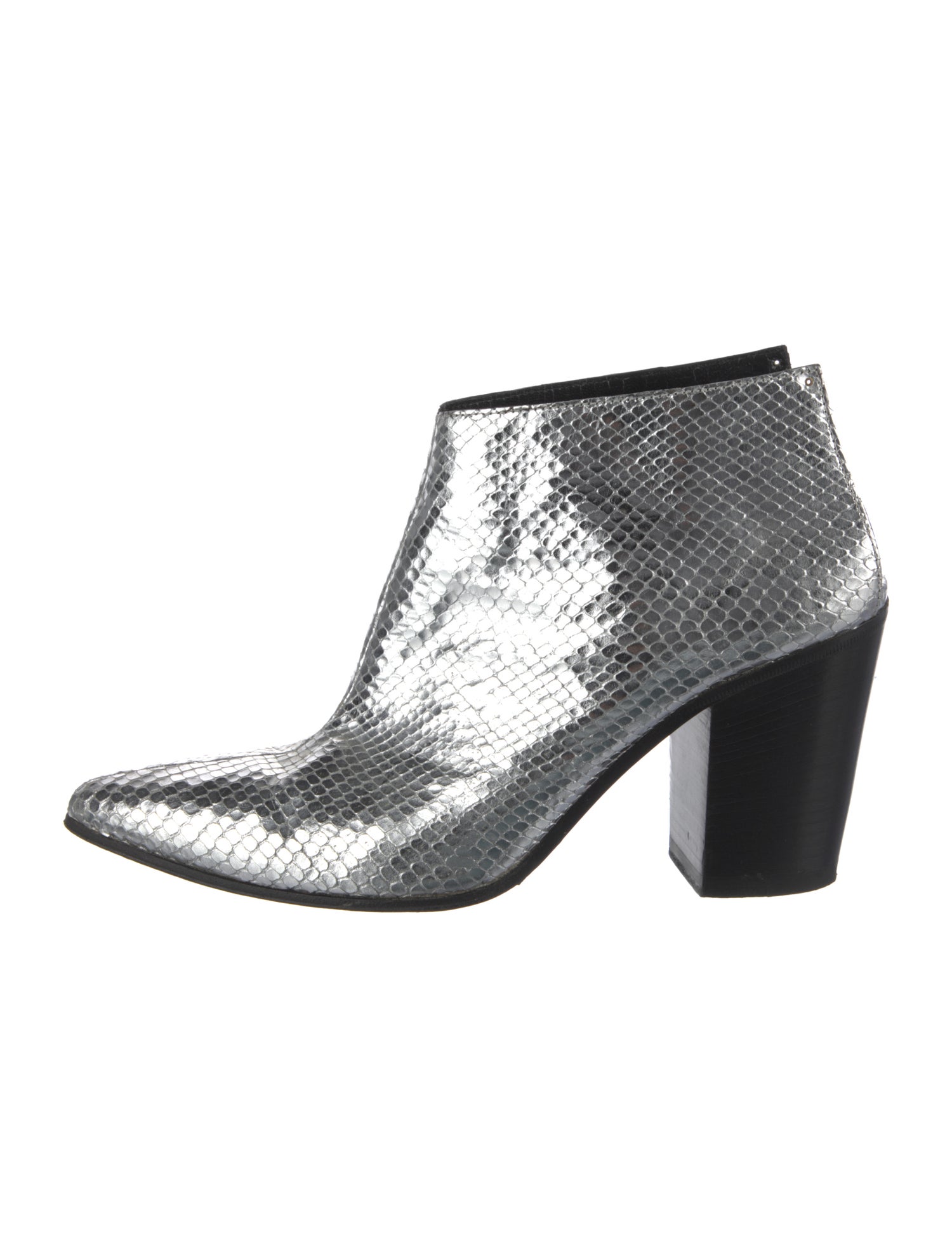 Alumnae Snakeskin Colorblock Pattern Boots