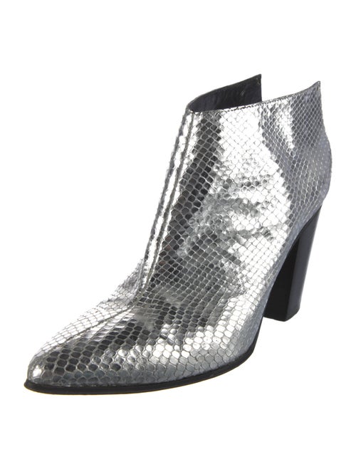 Alumnae Snakeskin Colorblock Pattern Boots