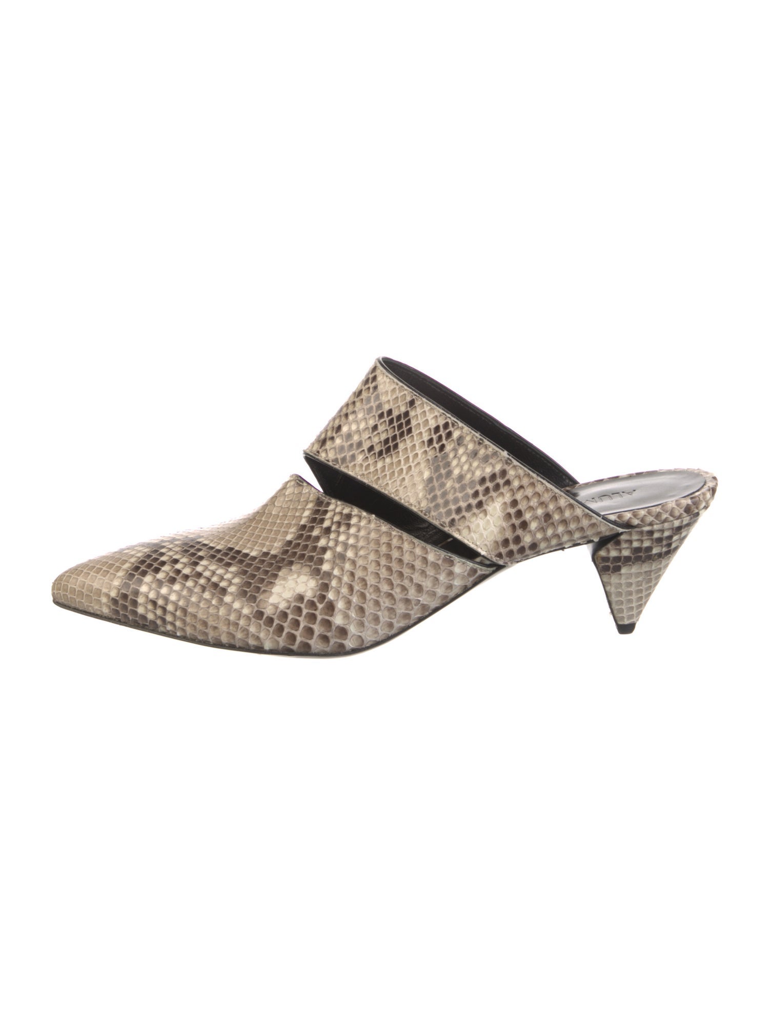 Alumnae Snakeskin Animal Print Mules