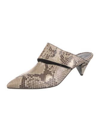 Alumnae Snakeskin Animal Print Mules