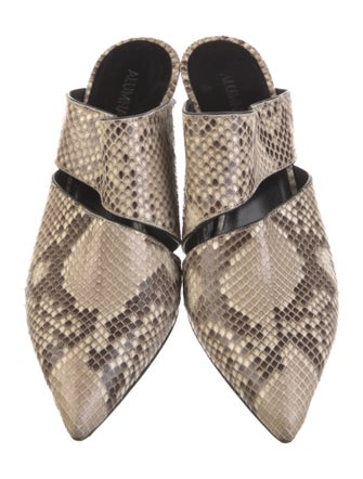Alumnae Snakeskin Animal Print Mules