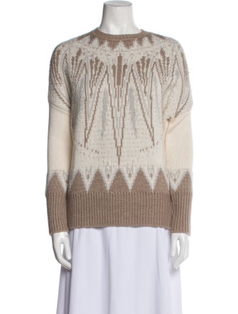 Adam Lippes Printed Crew Neck Sweater