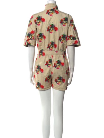 Adam Lippes Floral Print Romper