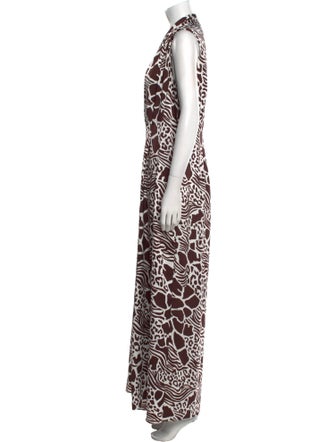 Adam Lippes Animal Print V-Neck Jumpsuit
