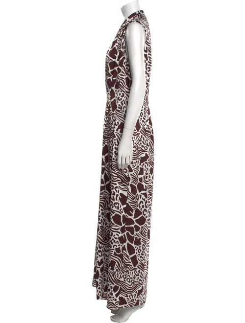 Adam Lippes Animal Print V-Neck Jumpsuit