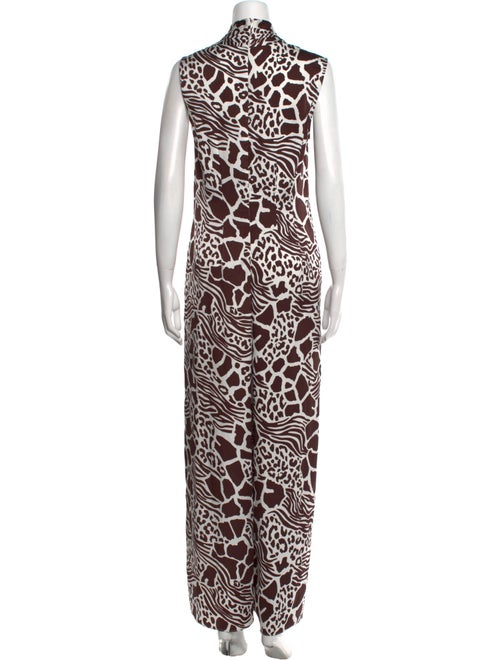 Adam Lippes Animal Print V-Neck Jumpsuit