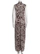 Adam Lippes Animal Print V-Neck Jumpsuit