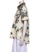 Adam Lippes Floral Print Short Sleeve Button-Up Top