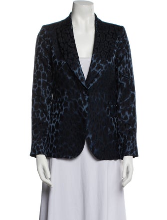 Adam Lippes Wool Animal Print Evening Jacket
