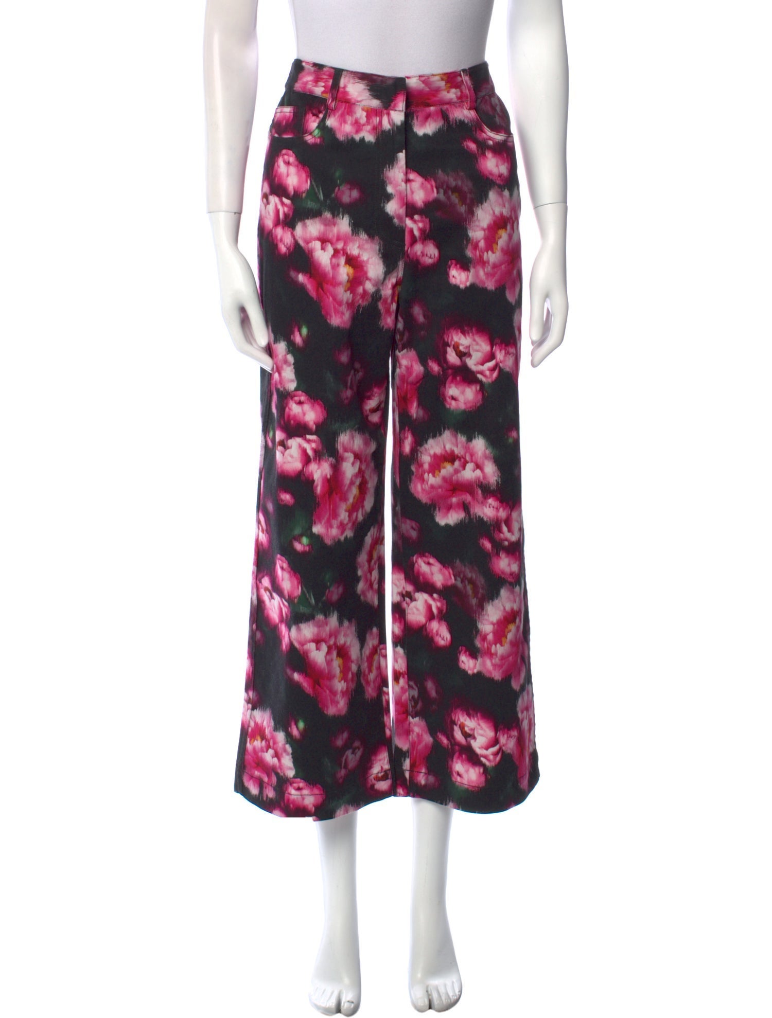 Adam Lippes Floral Print Wide Leg Pants