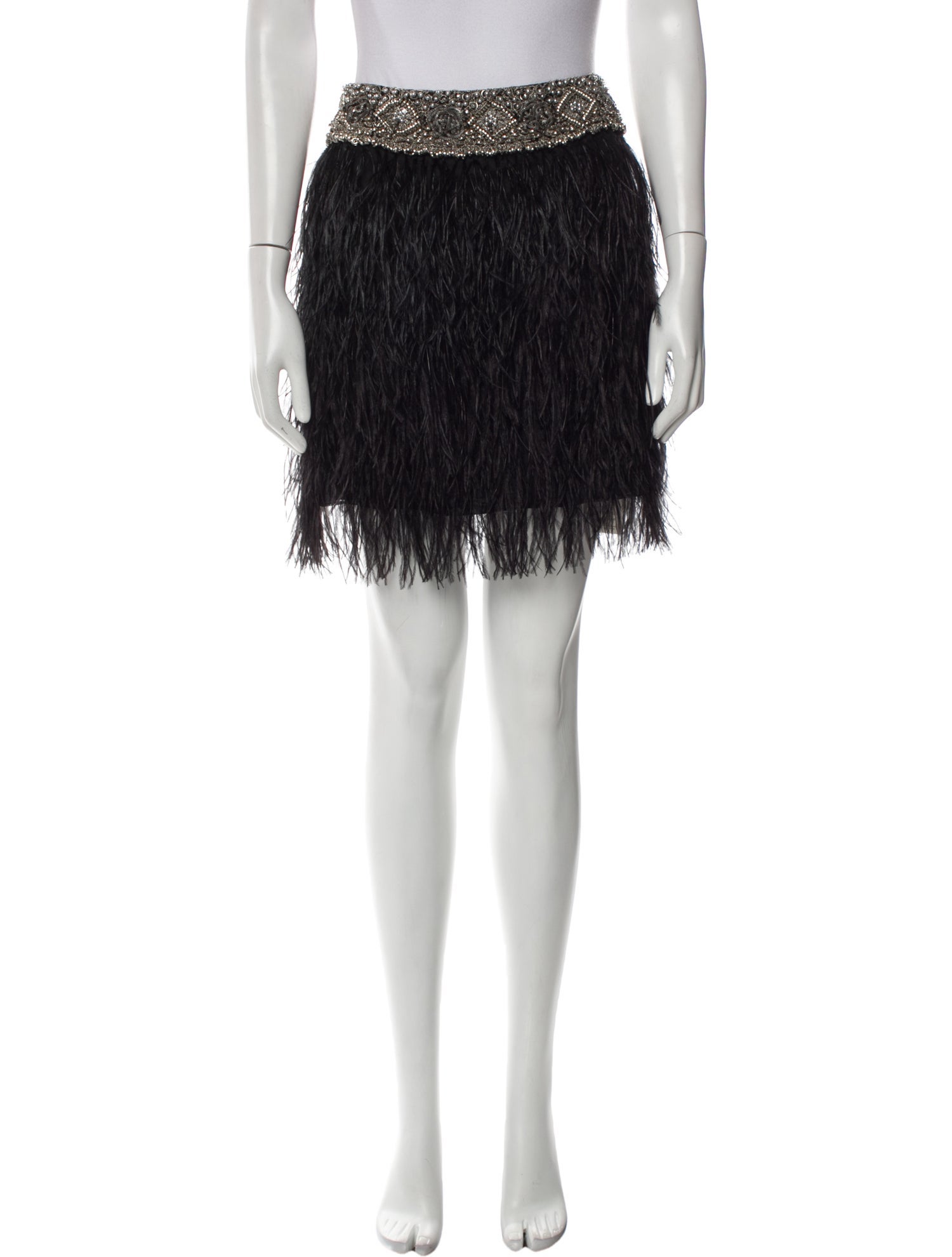 Adam Lippes Ostrich Feather Mini Skirt