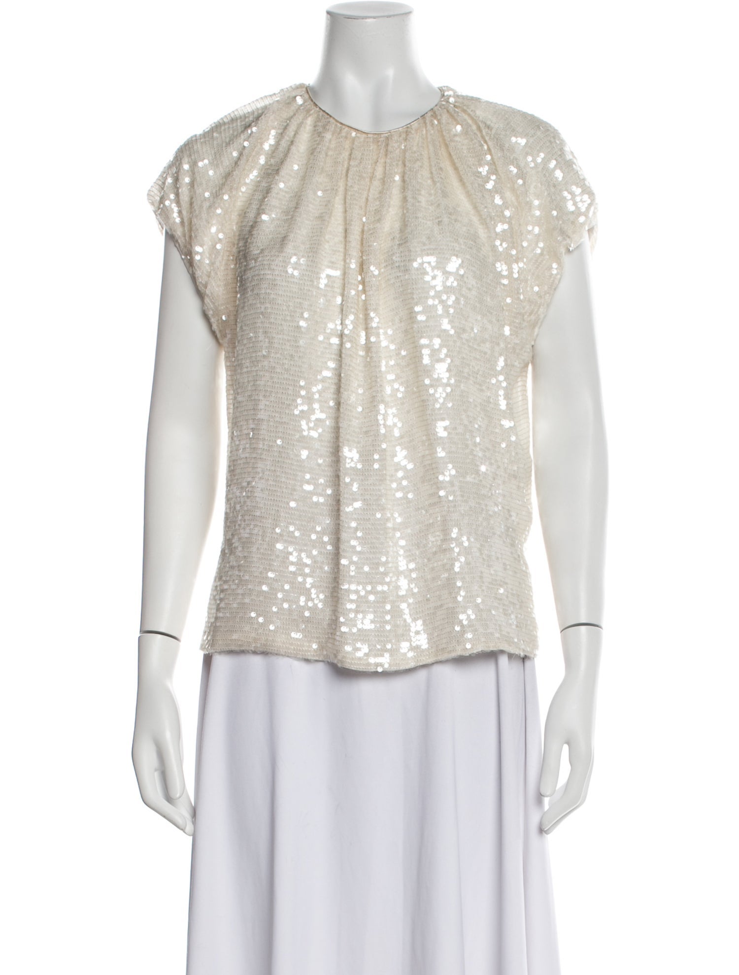 Adam Lippes Crew Neck Short Sleeve Blouse