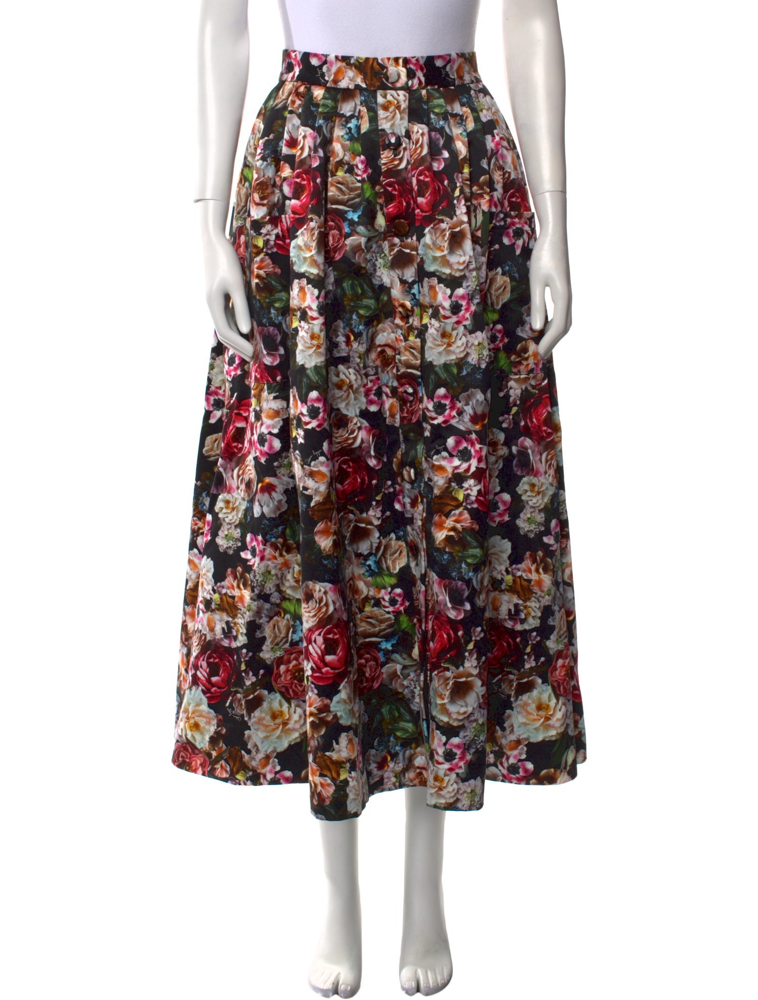 Adam Lippes Floral Print Midi Length Skirt