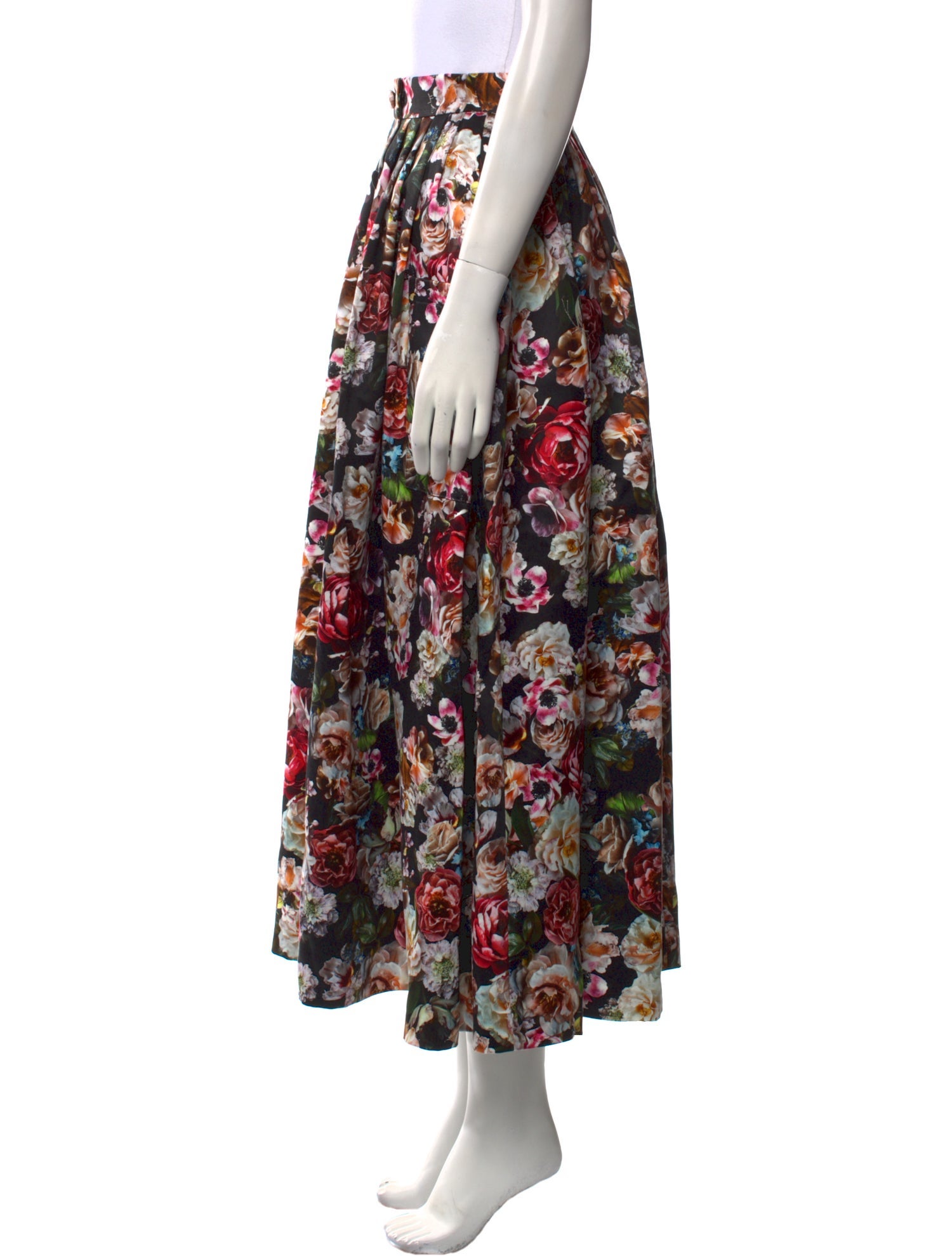 Adam Lippes Floral Print Midi Length Skirt