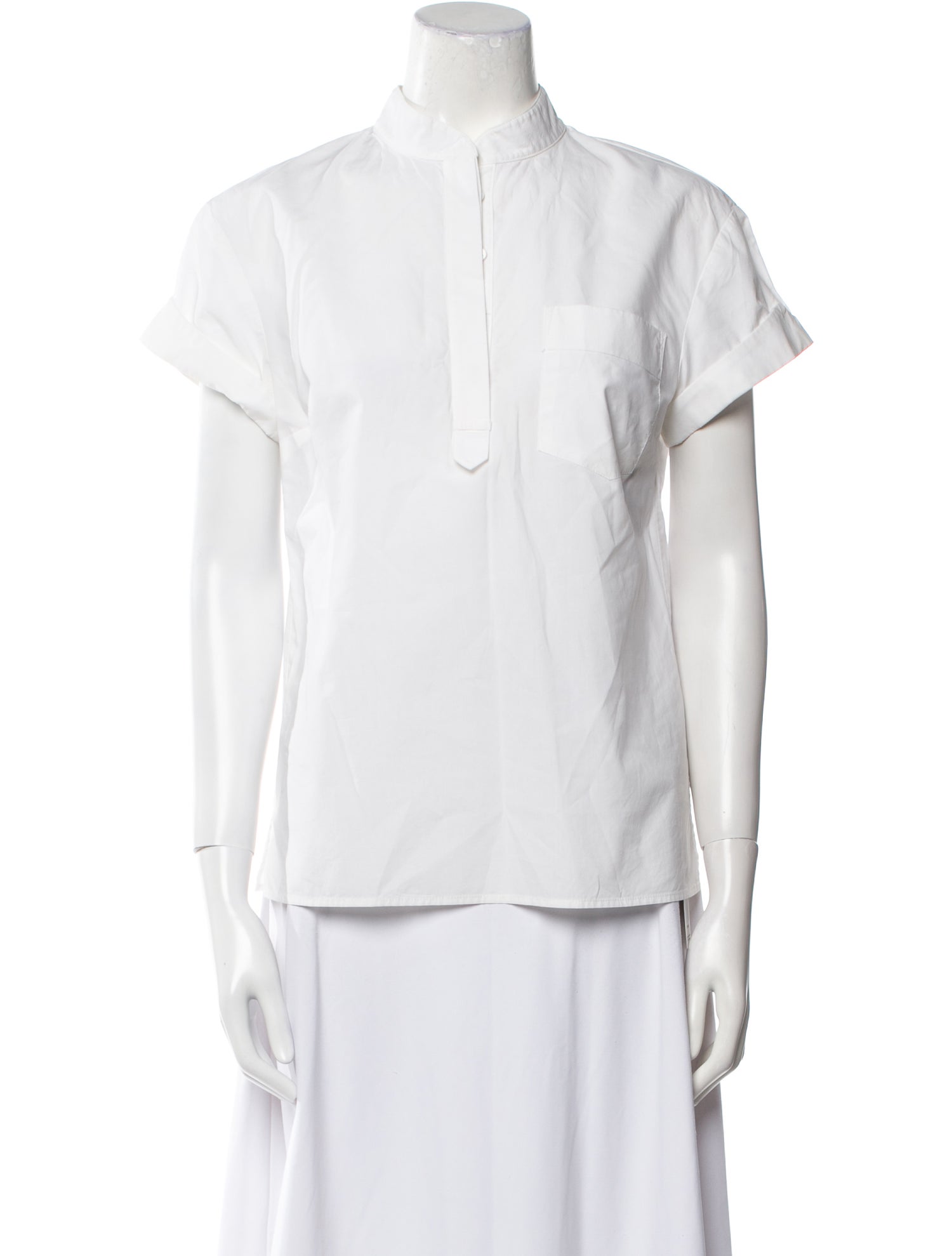 Adam Lippes Short Sleeve Button-Up Top