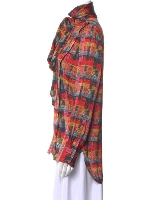 Adam Lippes Plaid Print Mock Neck Blouse