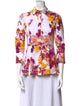 Adam Lippes Floral Print Three-Quarter Sleeve Button-Up Top