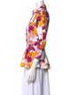 Adam Lippes Floral Print Three-Quarter Sleeve Button-Up Top