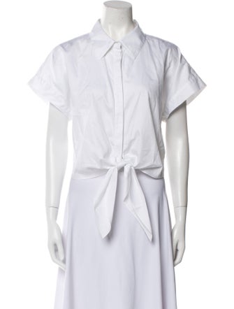 Adam Lippes Short Sleeve Button-Up Top