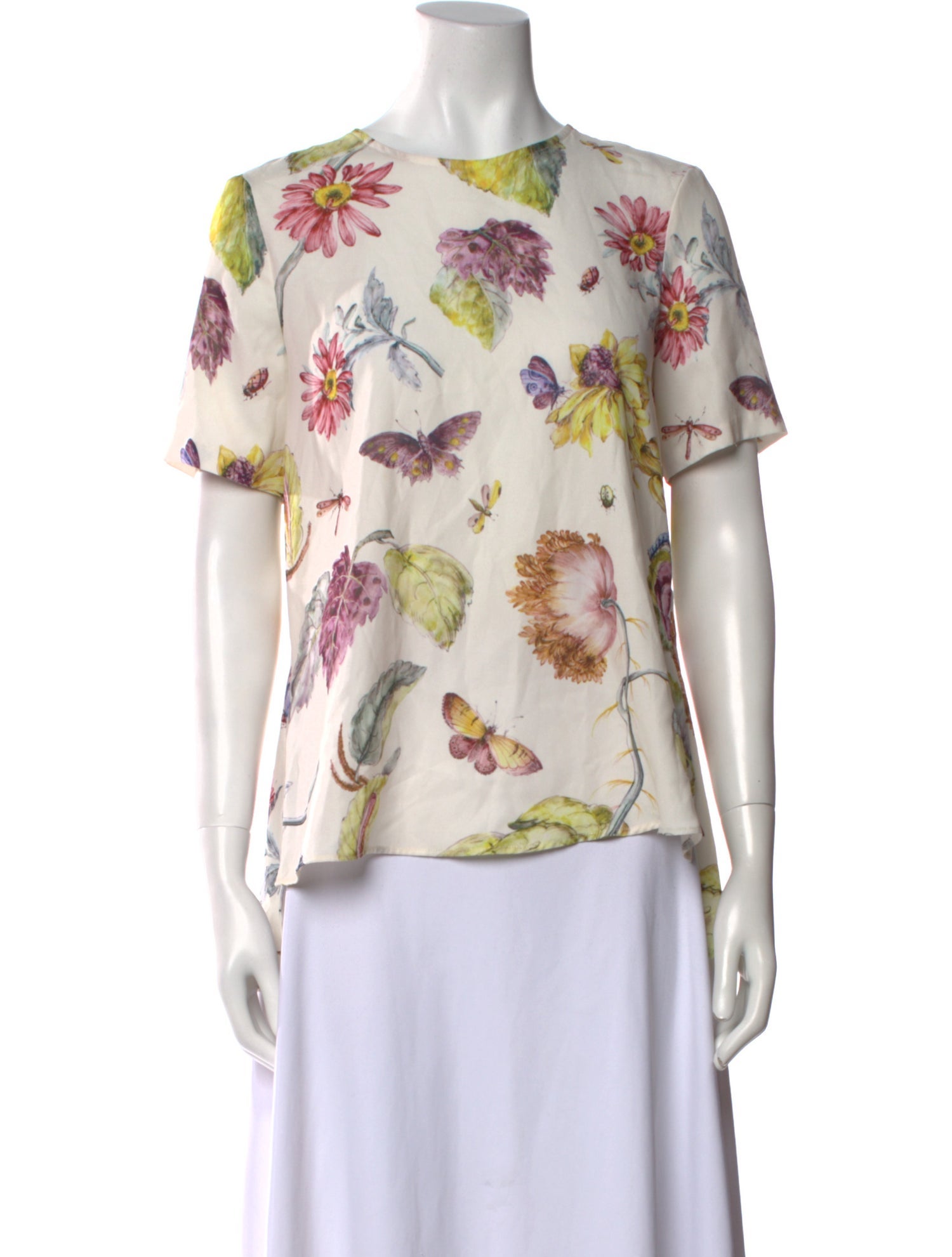 Adam Lippes Floral Print Crew Neck T-Shirt