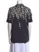 Adam Lippes Printed Short Sleeve Button-Up Top