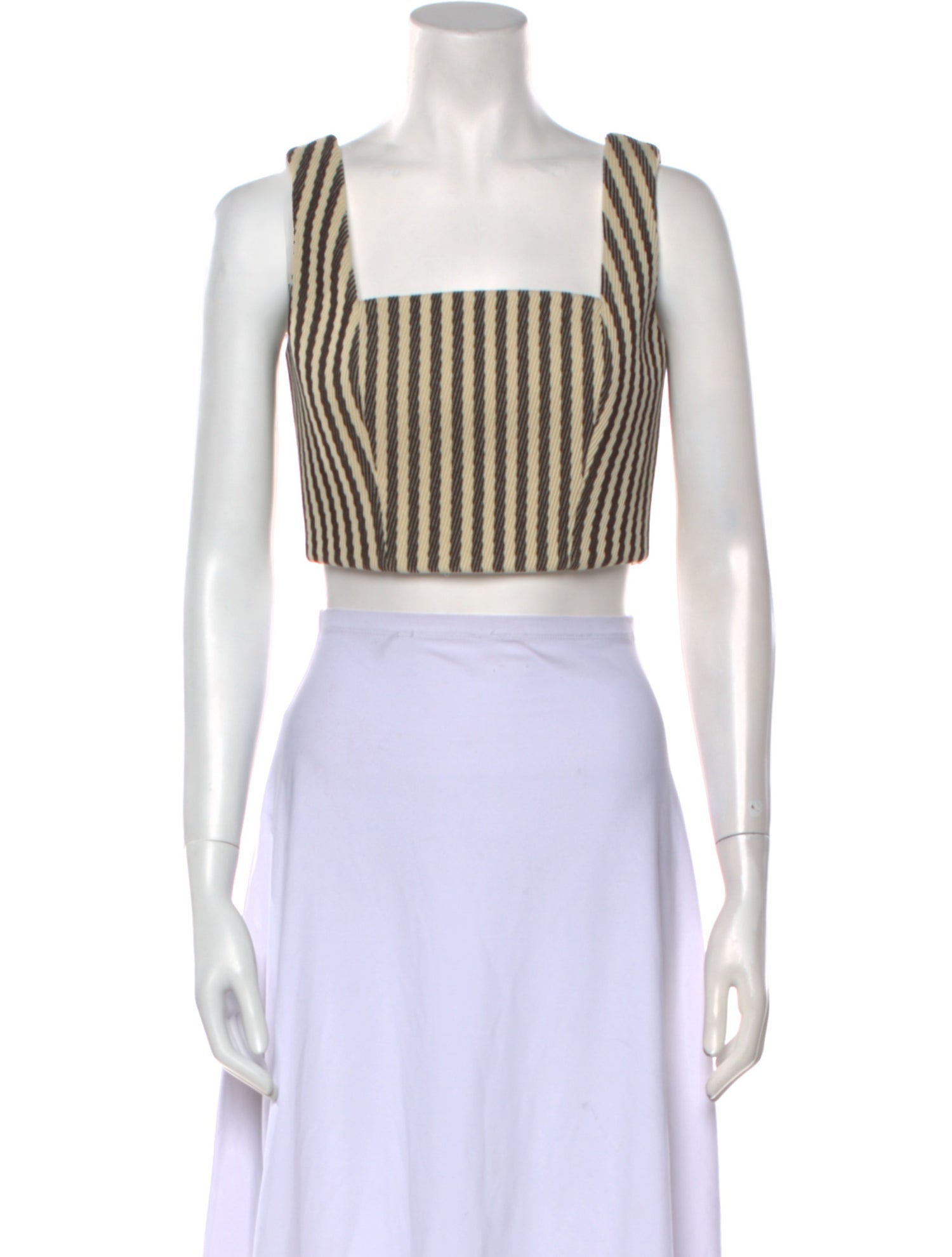 Adam Lippes Wool Striped Crop Top
