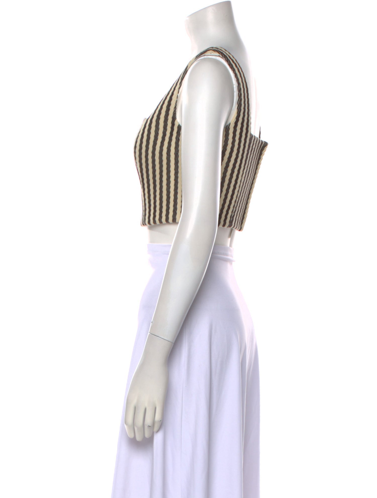 Adam Lippes Wool Striped Crop Top