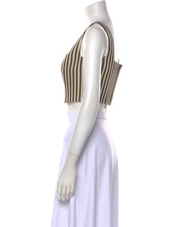 Adam Lippes Wool Striped Crop Top