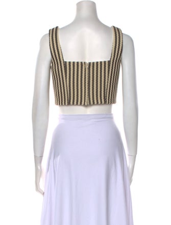 Adam Lippes Wool Striped Crop Top