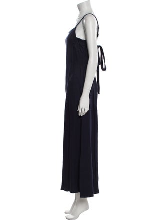 Adam Lippes Silk Square Neckline Jumpsuit