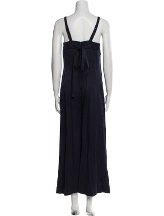 Adam Lippes Silk Square Neckline Jumpsuit
